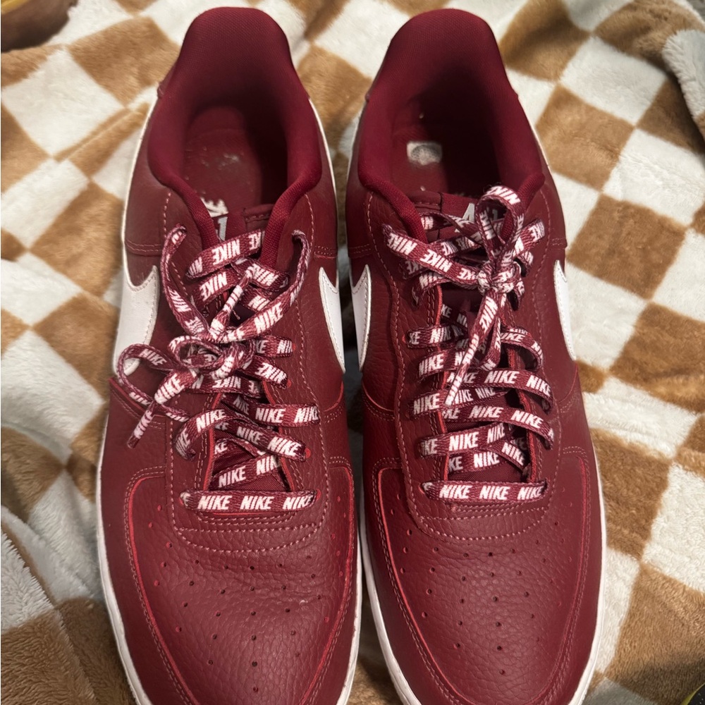 Nike Burgundy Sneakers with Logo Laces